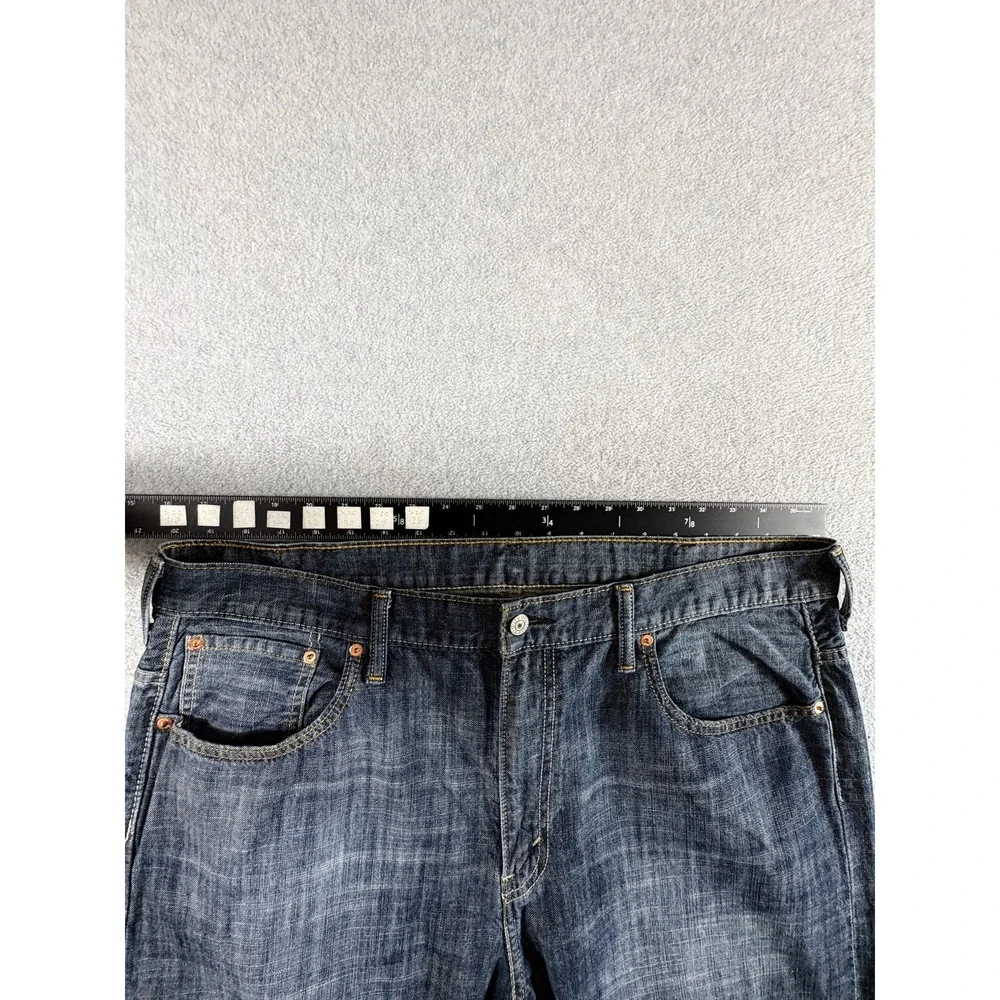 Levis 569 Loose Straight Jeans Mens 38x32 Blue Washed Relaxed Western Workwear